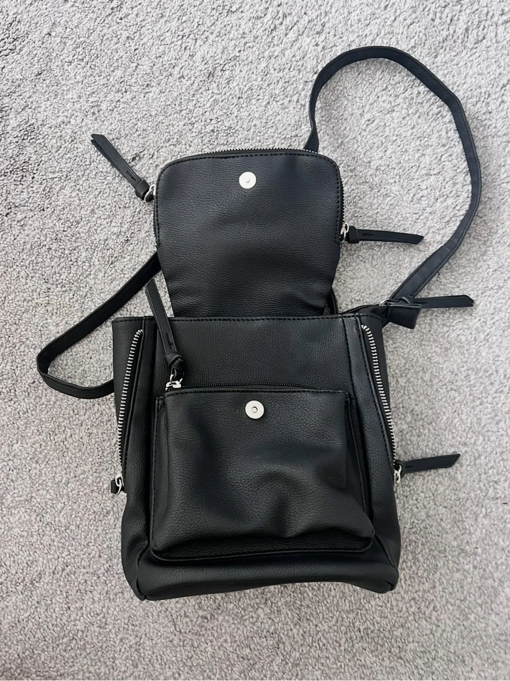 Classic Black Mini Backpack Handbag - Sleek Everyday Bag